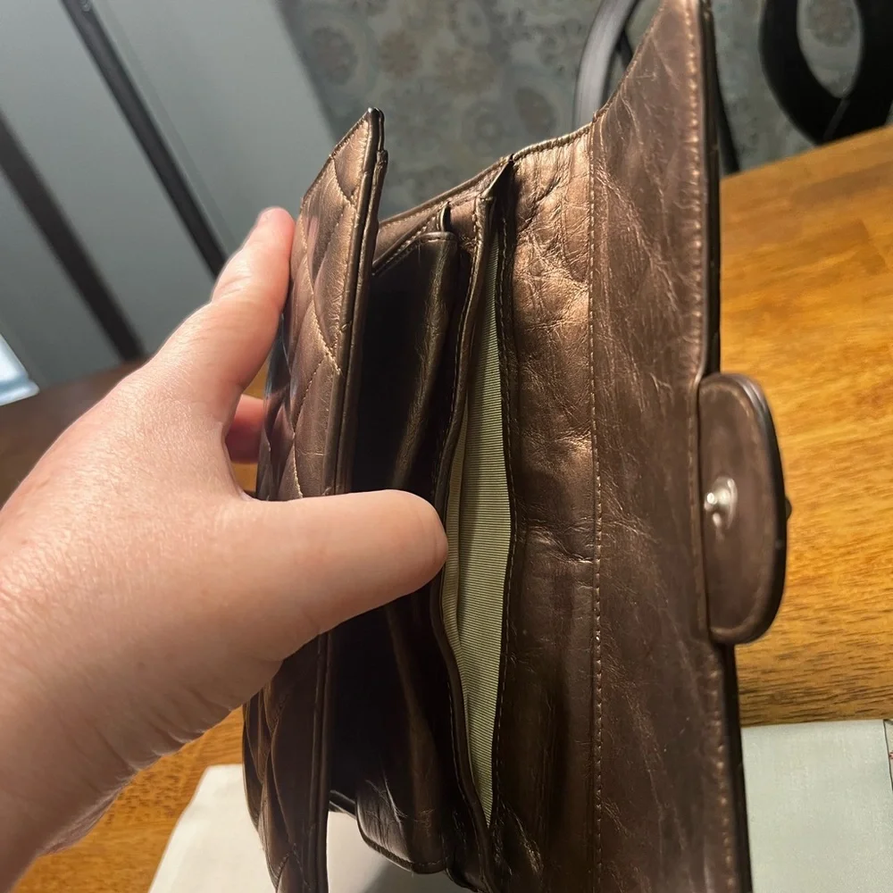 Chanel Quilted Metallic Brown Leather Wallet - Women - Picture 6 of 13